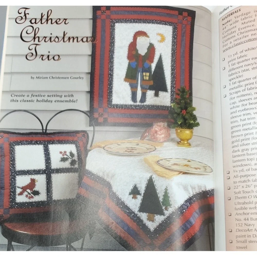 The Quilter Mag Quilting For Christmas & Winter 2002 Wall Hanging Stocking Table